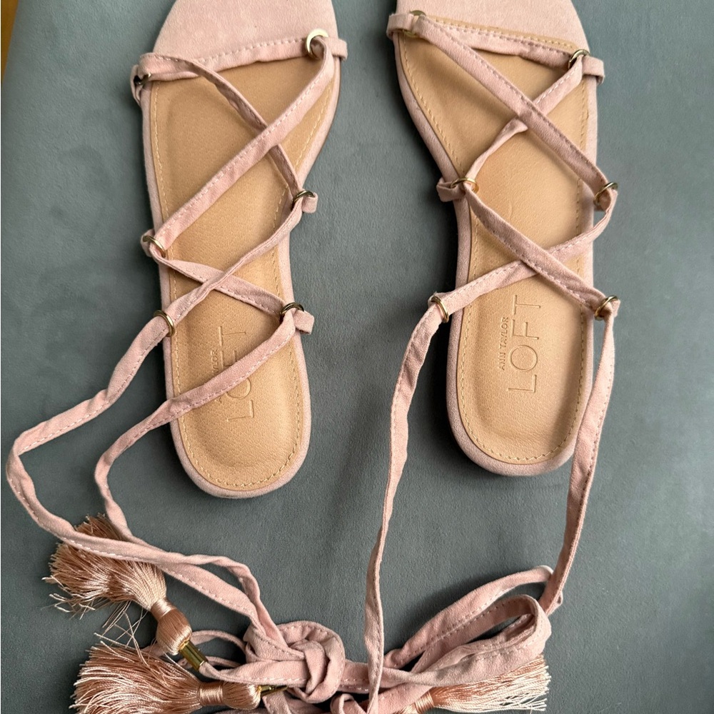 LOFT Pink Sandals with Strappy Design